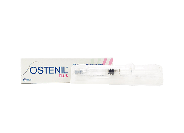 Eine Packung Hyaluronsäure mit einer Spritze